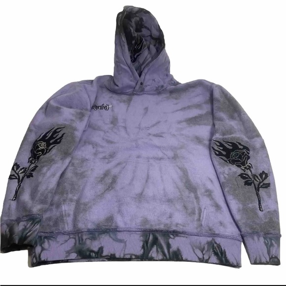 BNWT CIVIL REGIME BLACK ROSE HOODIE LAVENDER DREAM WASH LRG MENS HOODIE UNISEX - Picture 4 of 16